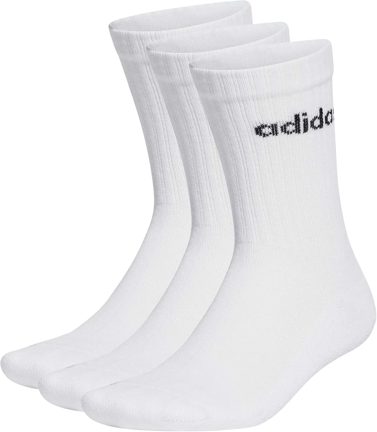 Носки Adidas Linear Crew с амортизацией, 3 пары, унисекс, для взрослых, белый