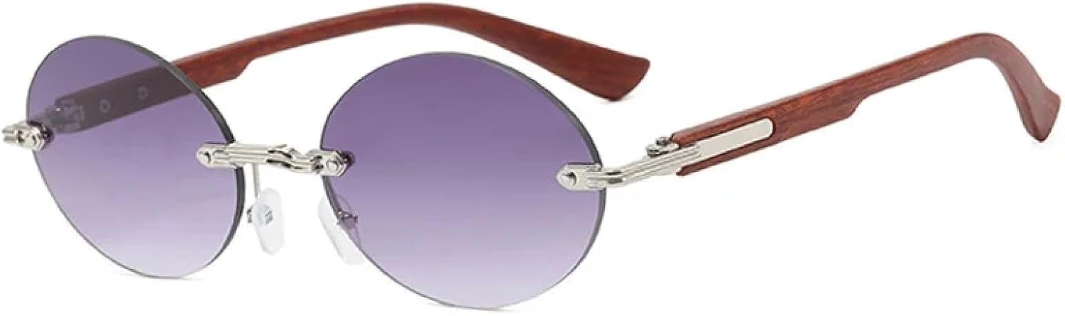 

Роскошные ретро-солнцезащитные очки без оправы для мужчин и женщин, защита от УФ-излучения UV400, металлический корпус, для путешествий и активного отдыха UATXTAU, Silver-gray