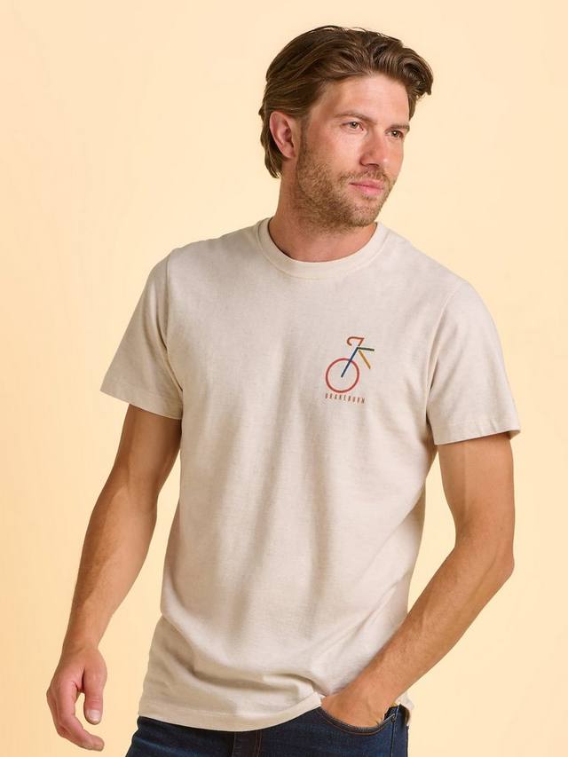 

Футболка Dunkeld Cotton Regular Fit с коротким рукавом и принтом Brakeburn, Cream