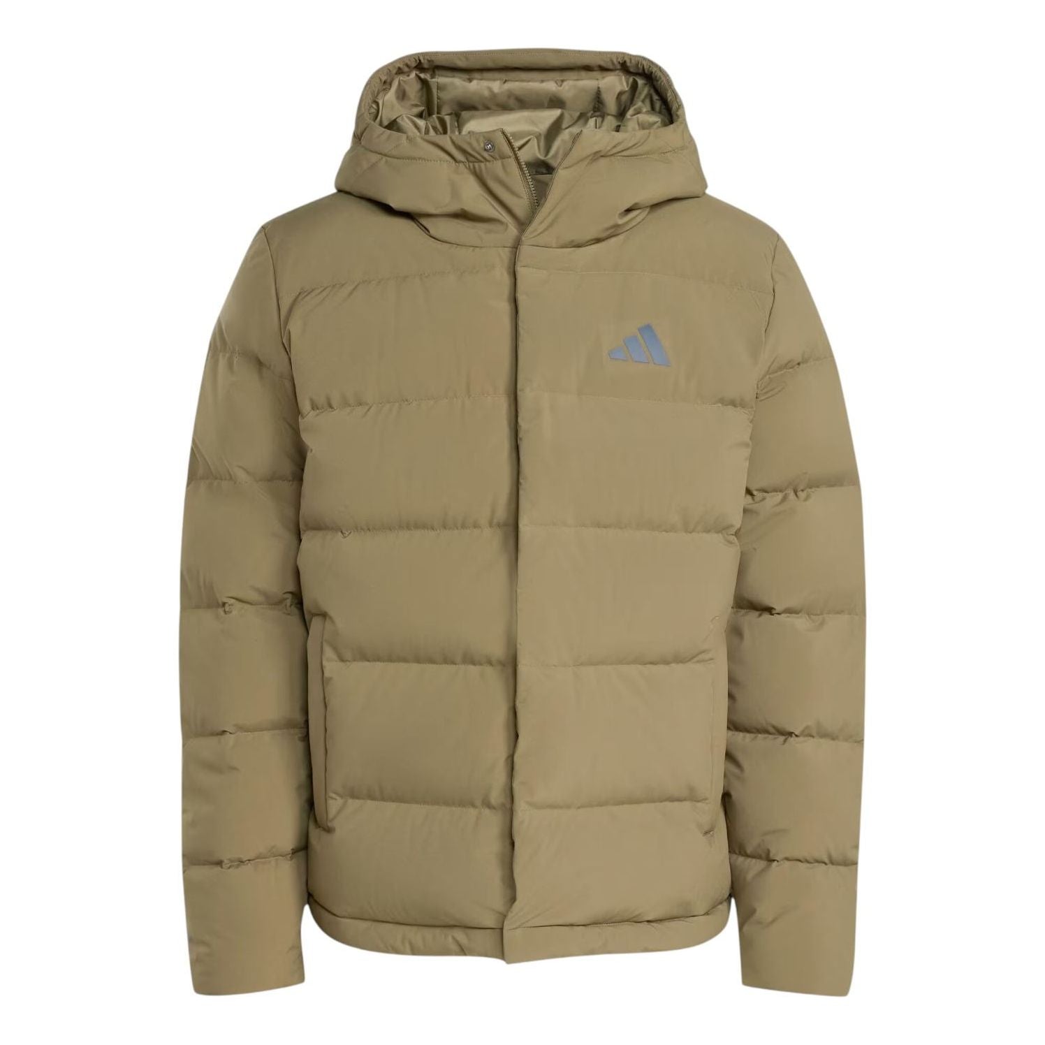 Пуховая куртка Adidas Helionic Climawarm с капюшоном, цвет 'Olive Strata', модель