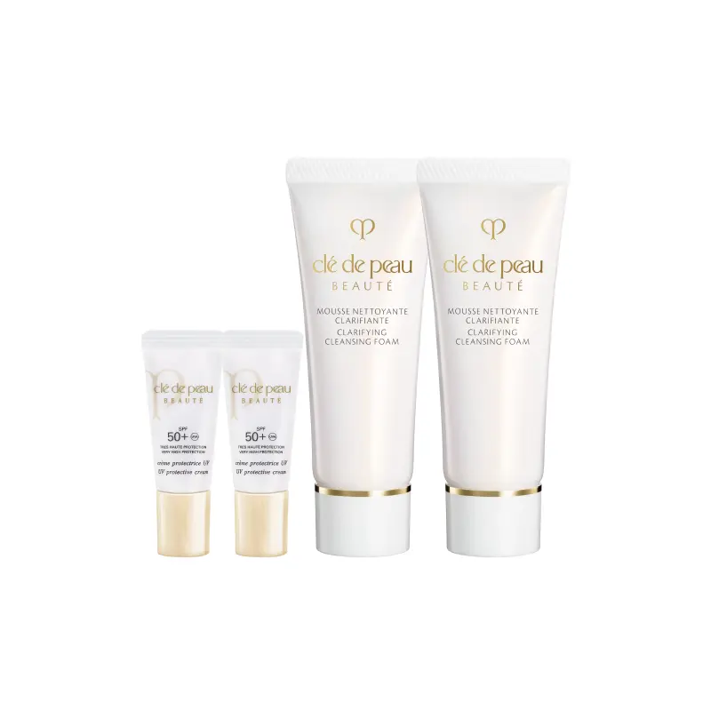 Набор пробников Clé De Peau Beauté: солнцезащитный крем UV Protective Cream SPF 50+, 8 мл + бальзам Softening Cleansing Foam, 20 мл — фото 4