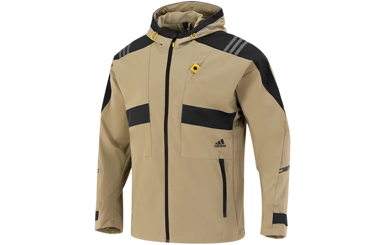 Adidas Куртка мужская с капюшоном цвета хаки