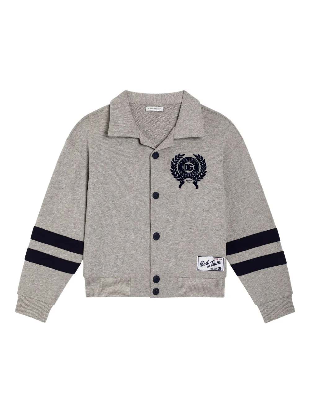 

Кардиган на пуговицах с вышивкой Dolce & Gabbana Kids, серый