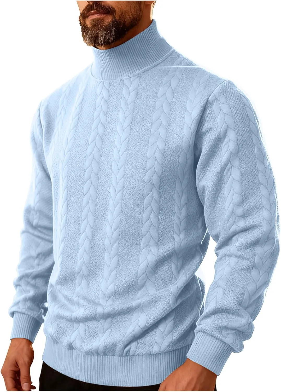 

Мужской водолазный свитер Slim Fit Comfort Twist Textured Knit Pullover