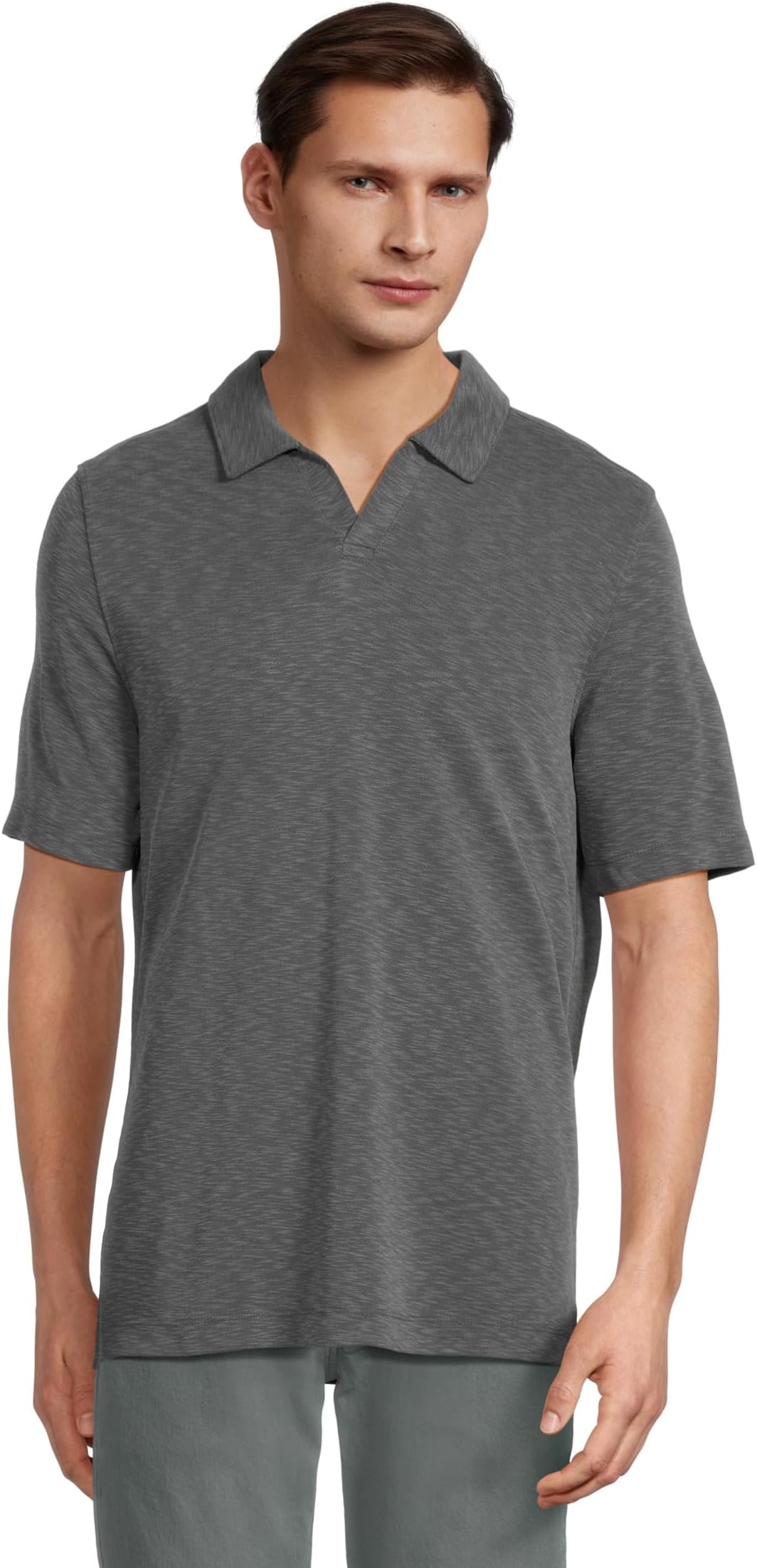 

Футболка Johnston & Murphy Vintage Slub V-Neck Polo, цвет Charcoal