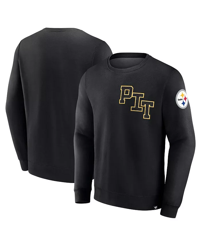 

Мужская черная толстовка Pittsburgh Steelers Varsity Letter Fleece Pullover Fanatics