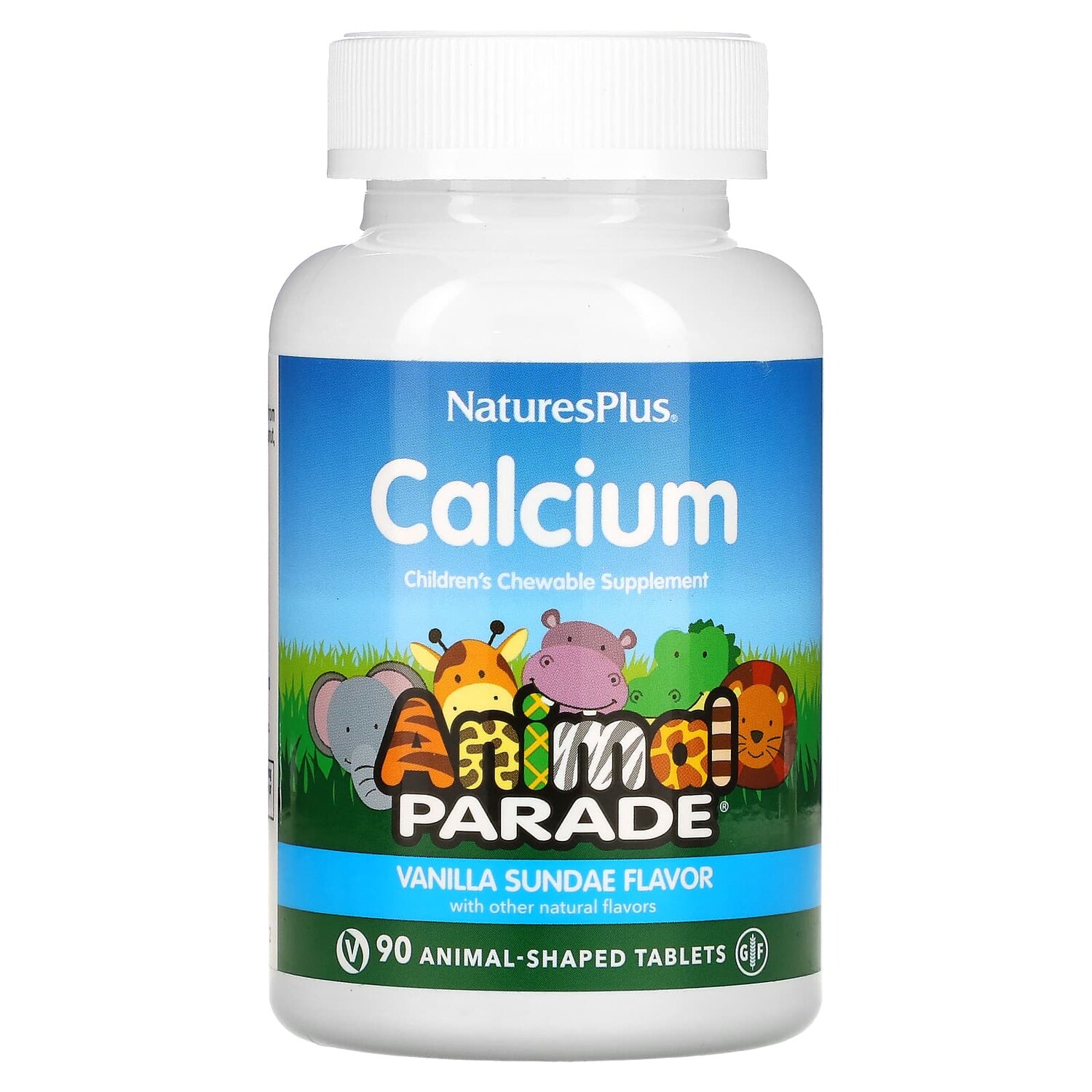 

Nature's Plus Источник жизни Добавки с кальцием для детей в форме животных с натуральным вкусом ванильного мороженого 90 жевательных таблеток