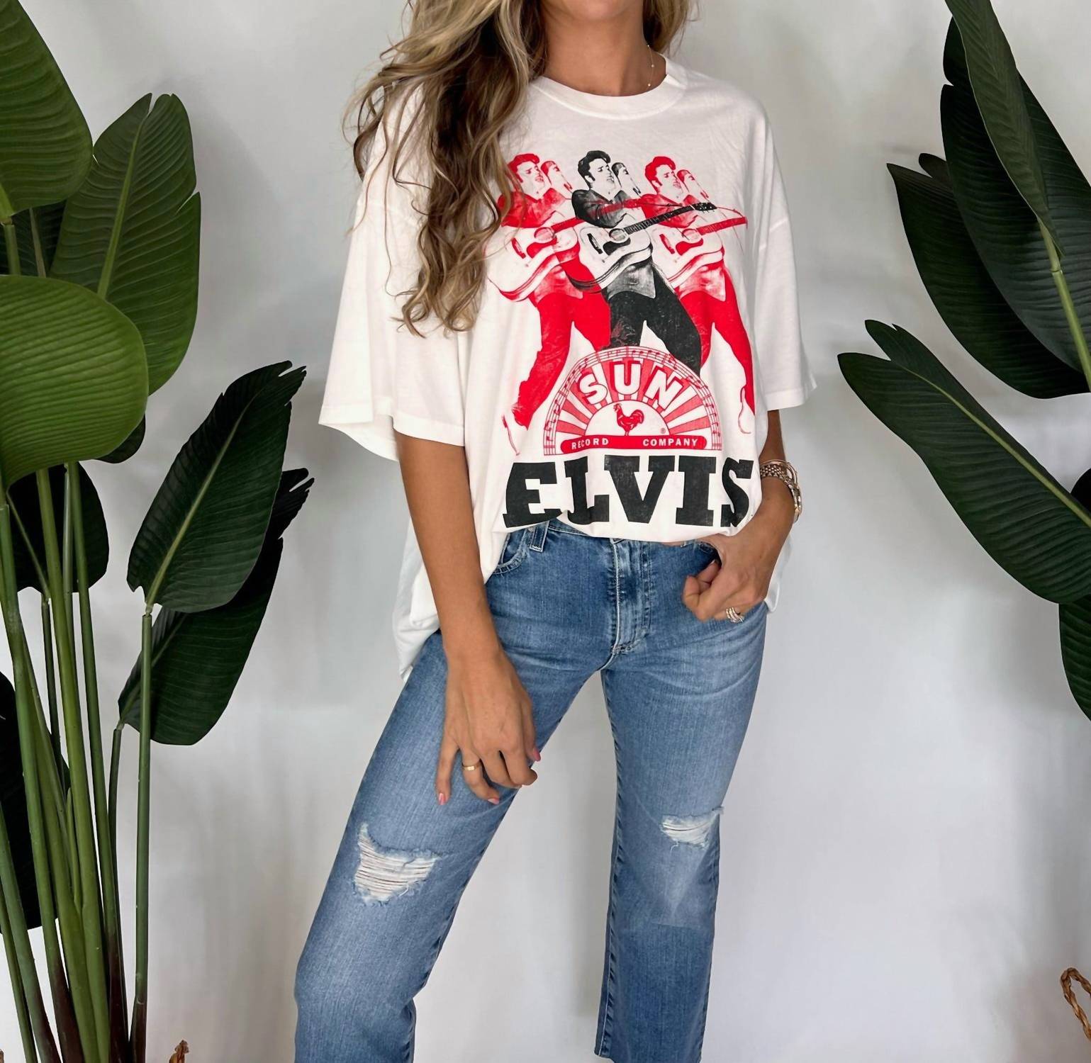 

Футболка Sun Records Elvis Repeat Vintage In White DAYDREAMER