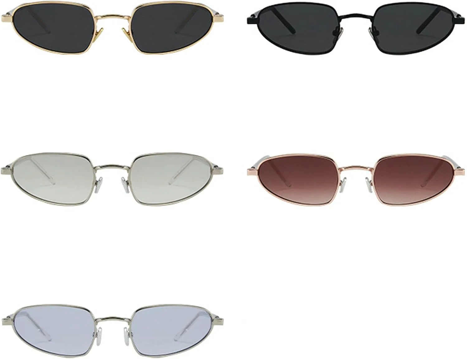 

Солнцезащитные очки «кошачий глаз» для женщин, модные овальные солнцезащитные очки в стиле ретро с металлической оправой, защита от УФ-излучения UV400 mincl, Black