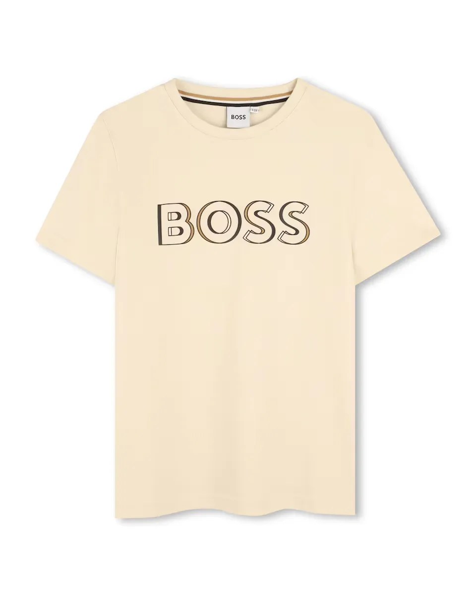 

Футболка для мальчика из белого хлопка BOSS Kidswear, белый