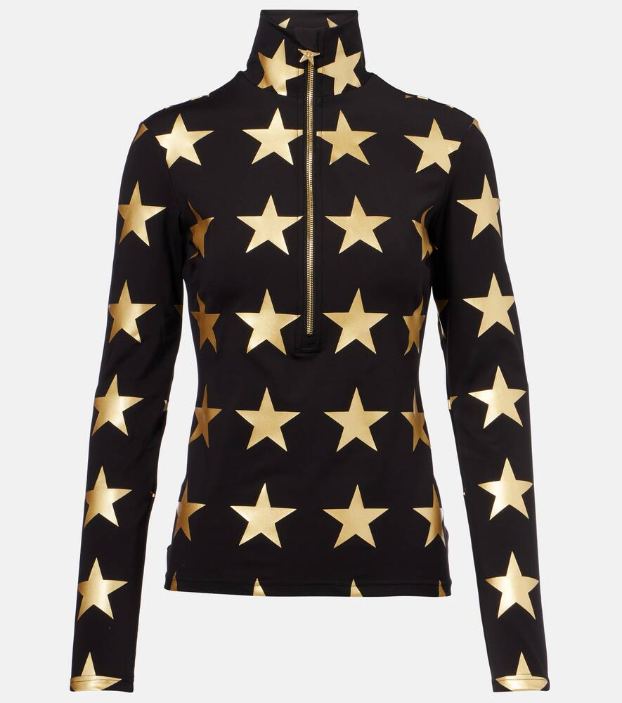 

Лонгслив лыжный с принтом Lunaria и молнией до половины Goldbergh, Black/Gold