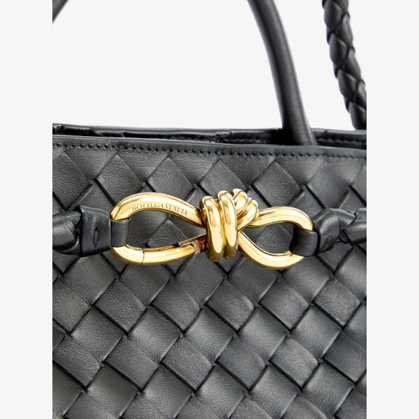 Кожаная сумка Andiamo intrecciato с верхней ручкой Bottega Veneta, черный — фото 2
