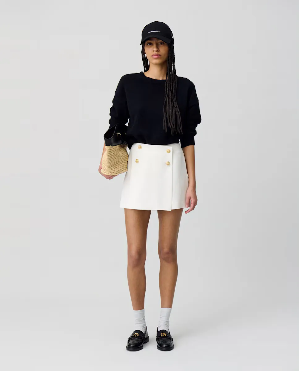 

Короткая юбка-брюки с декоративными пуговицами Claudie Pierlot, белый