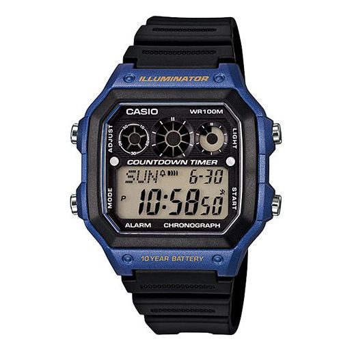 

Часы CASIO Waterproof Sports Shockproof Mens Black/Blue Digital, синий