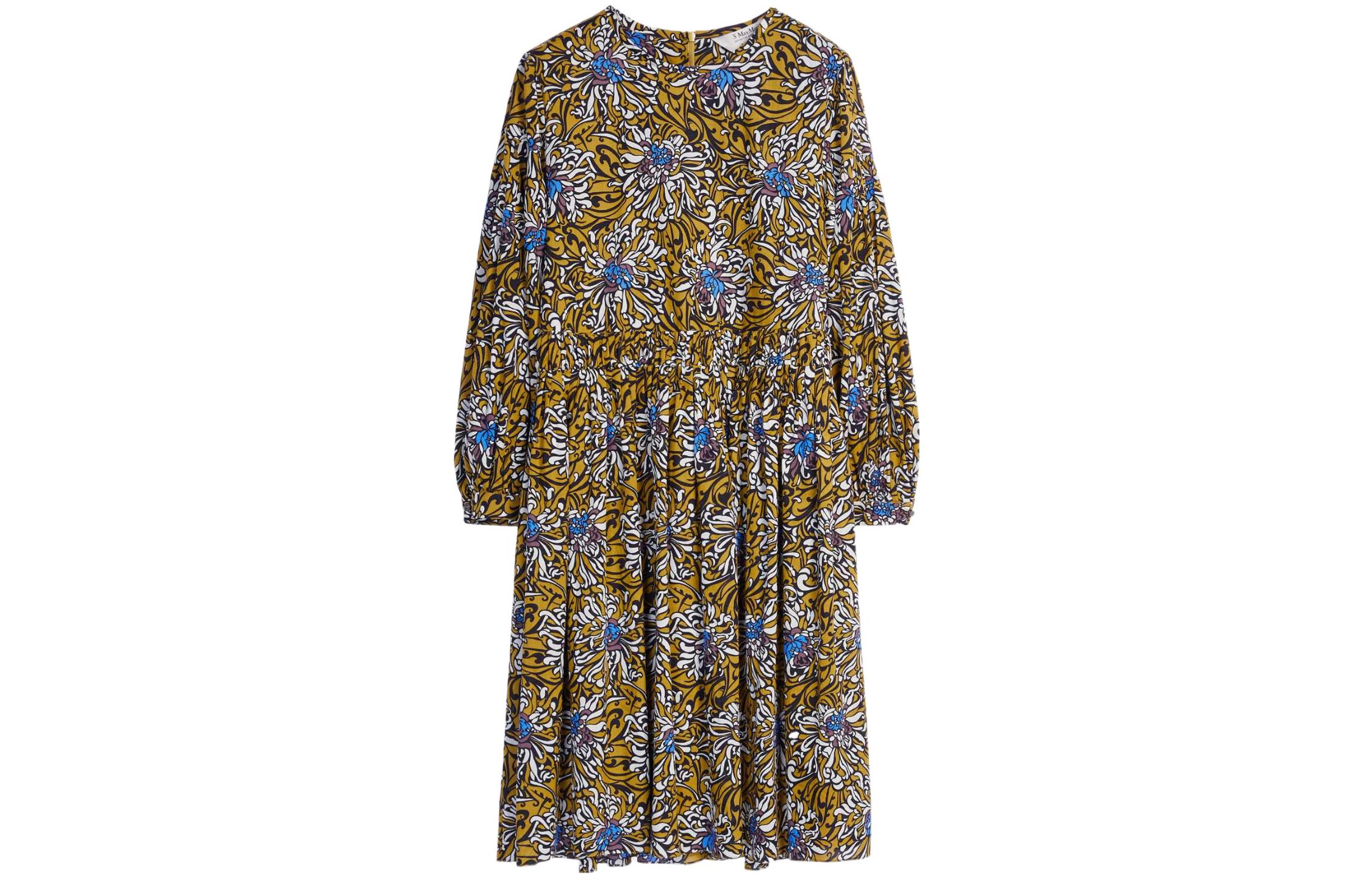 

Длинное платье с рукавами женское разноцветное MaxMara, мультиколор