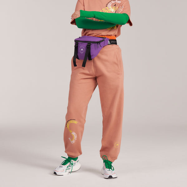 Спортивные штаны adidas x Stella Mccartney Crossover Logo Alphabet Printing Bundle Feet Sports Pants/Trousers/Joggers Orange, оранжевый — фото 3