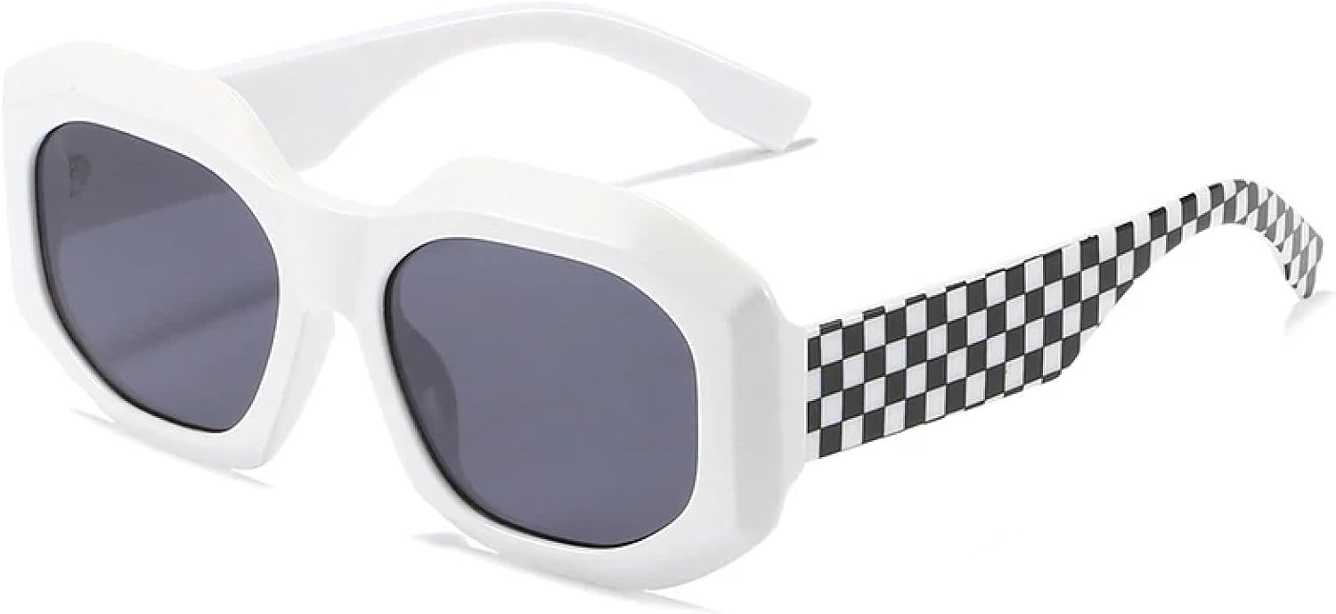 

Роскошные солнцезащитные очки в крупной оправе для мужчин и женщин. Модный тренд для активного отдыха, путешествий, уличной фотографии. Защита от УФ-излучения UV400 TKKTLLT, White Square Gray