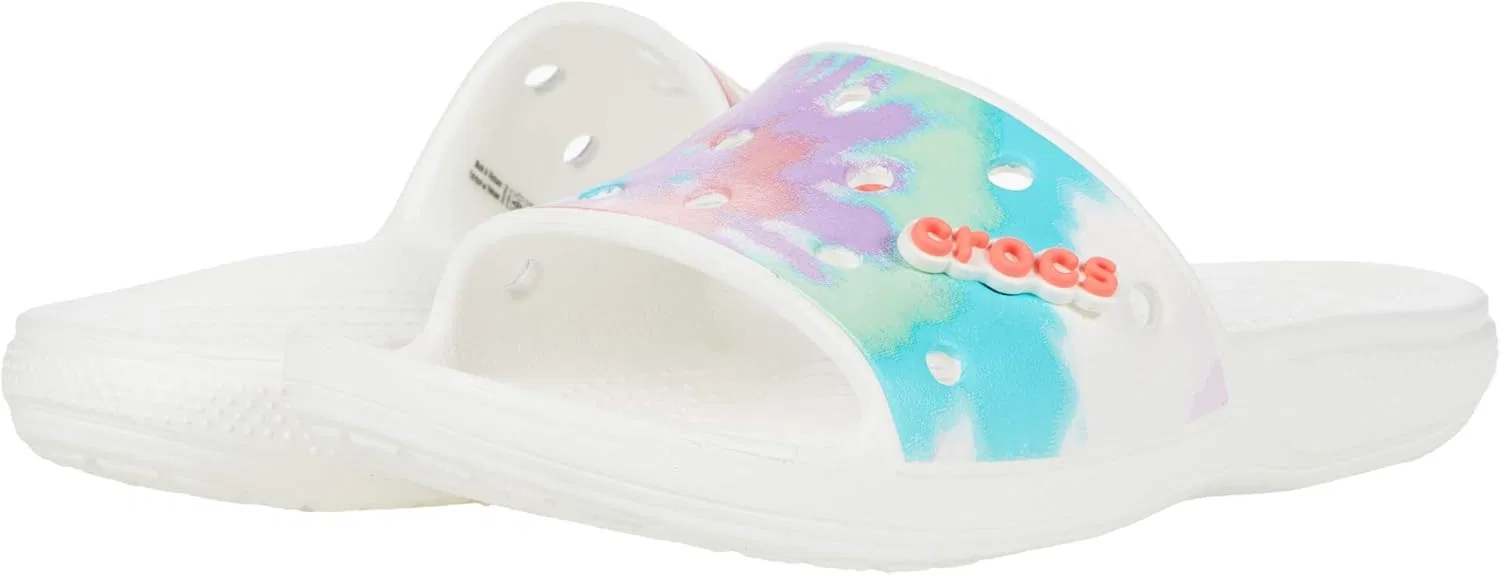 Кроксы Unisex Classic Tie-dye Graphic Slide Clogging Crocs, Fresco Multi