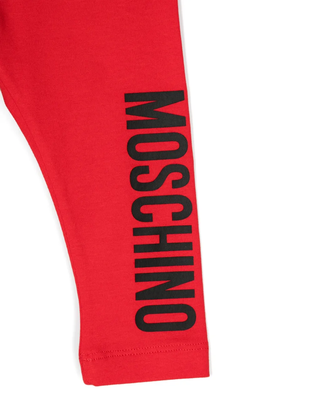Леггинсы с логотипом Moschino Kids, красный — фото 3