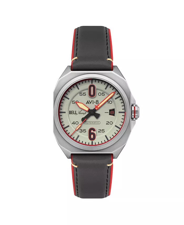 

Мужские часы Bell X-1 Machbuster с автоматическим механизмом, серый ремешок из резины и кожи, 41 мм AVI-8