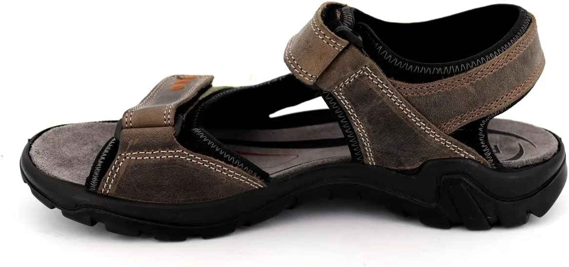 Мужские треккинговые кожаные сандалии Rohde Barolo 5930 на липучке, Brown Mocha 72 — фото 3