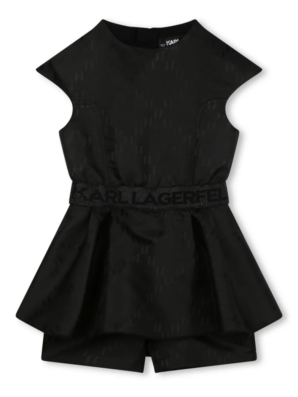 

Жаккардовый комбинезон с логотипом KARL LAGERFELD KIDS, черный