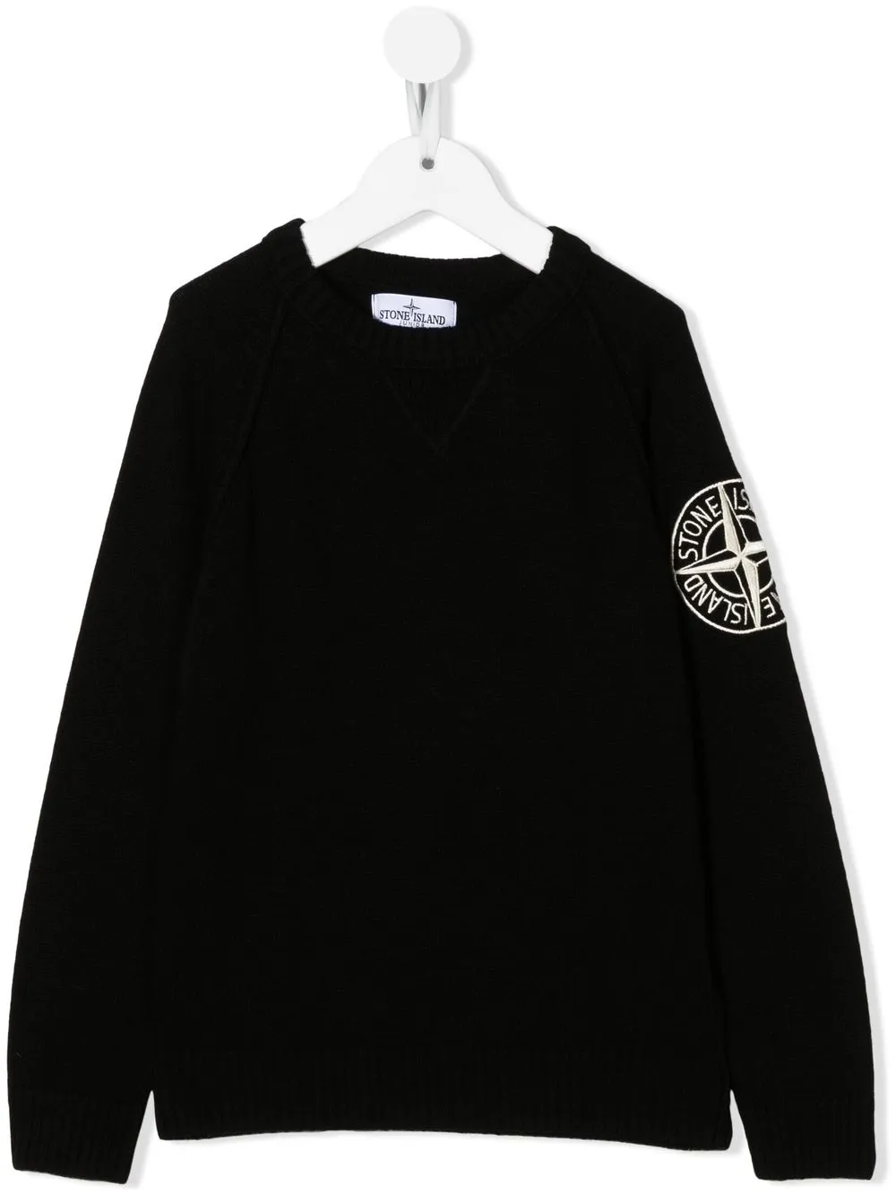 

Джемпер с вышитым логотипом Stone Island Junior, черный