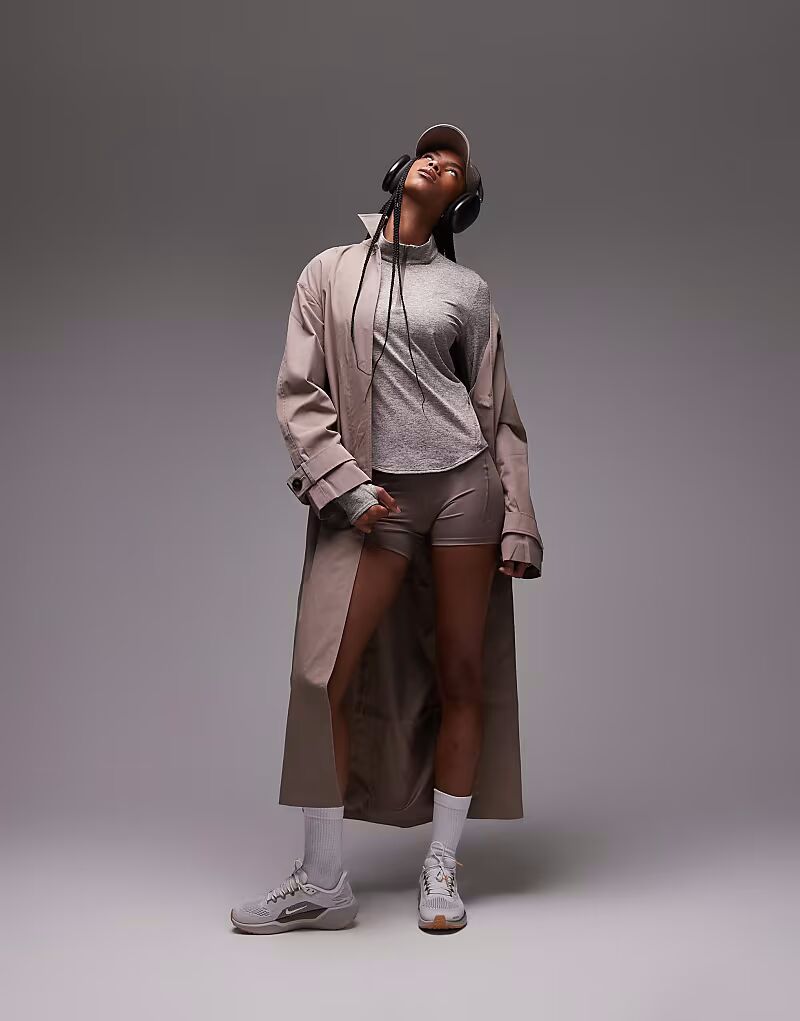 Шорты-леггинсы Nike Running Swift Dri-FIT с высокой талией, длина 4 дюйма, коричневого цвета — фото 4