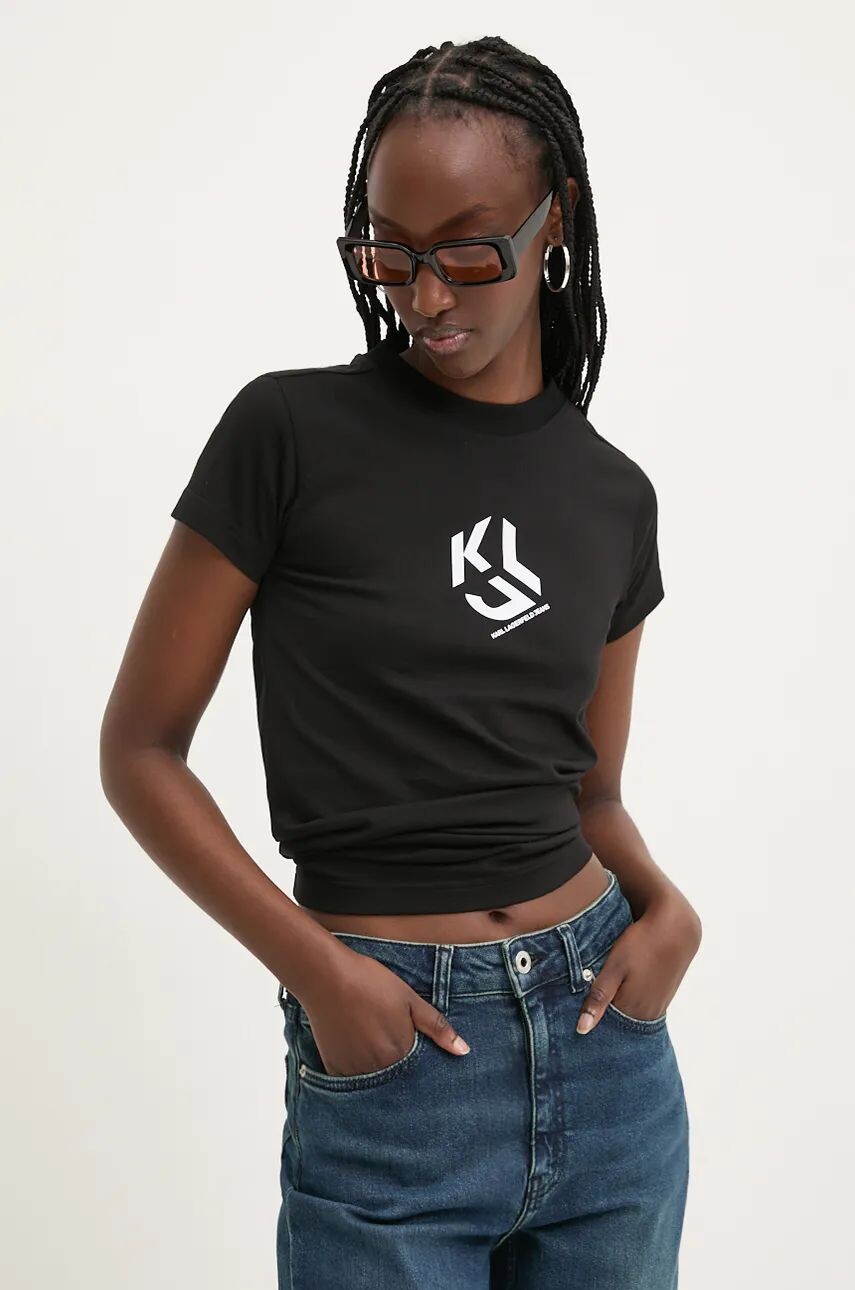 

Хлопковая футболка Karl Lagerfeld Jeans, черный