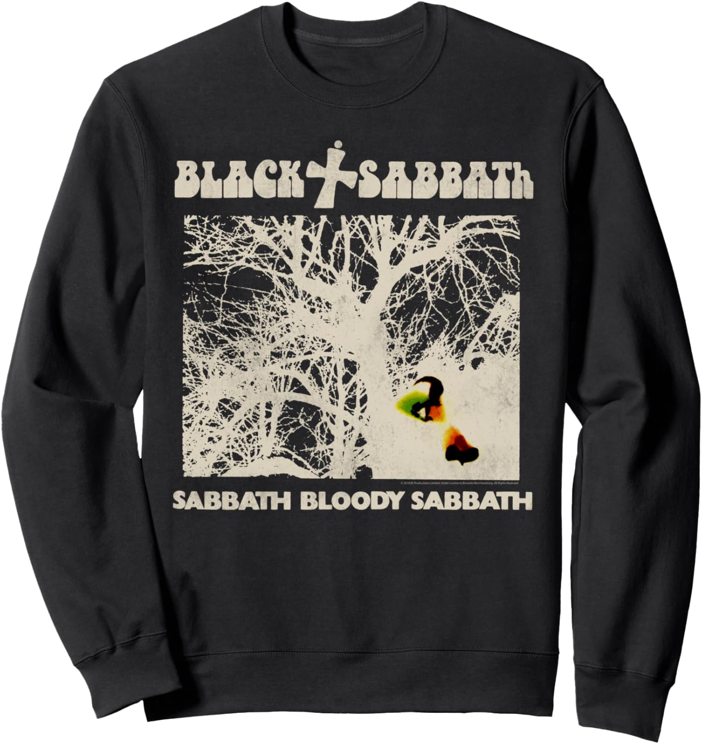 

Официальная винтажная толстовка Black Sabbath Negative, черная, Черный, Официальная винтажная толстовка Black Sabbath Negative, черная