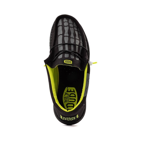 

Слипоны Mens HEYDUDE Wally Glow Skeleton Feet Slip-On Casual Shoe, черный