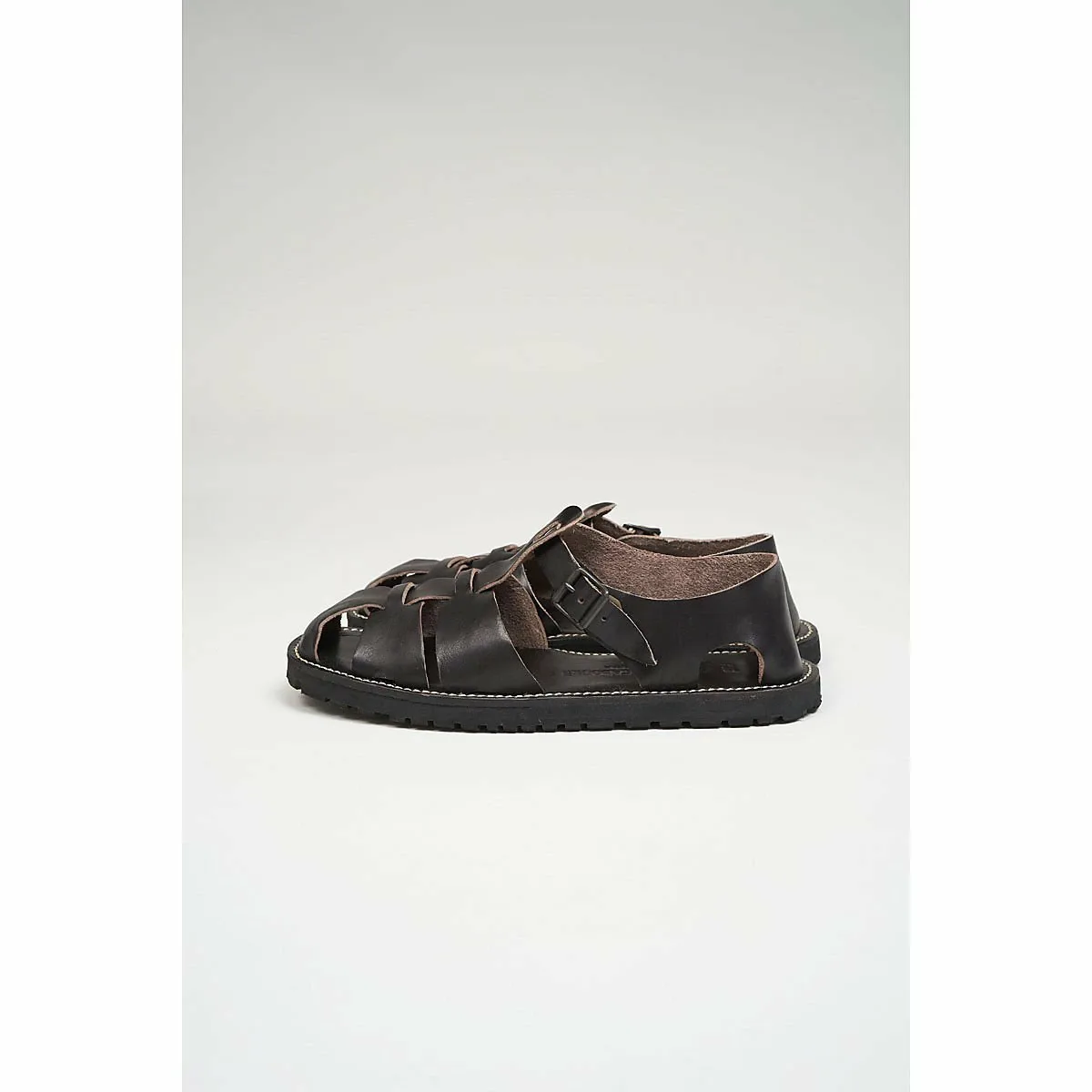 Мужские кожаные сандалии «Гуркха». Nigel Cabourn, black — фото 3