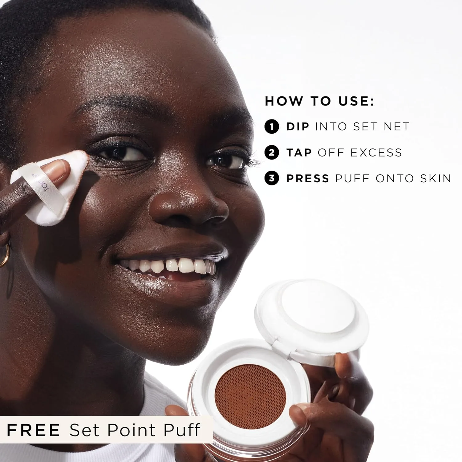 Рассыпчатая пудра для лица Tarte Creaseless Setting Powder - легкая, впитывающая излишки кожного сала формула для стойкого результата, веганский продукт, не тестируется на животных., chestnut (mahogany to espresso skin tones) — фото 3