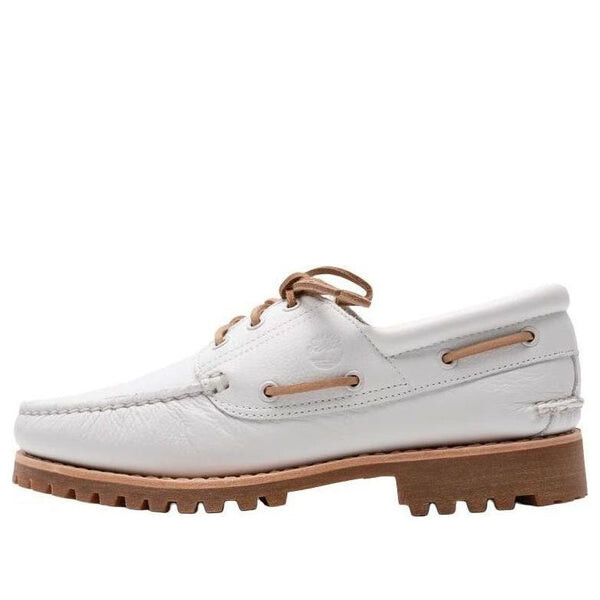 

Кроссовки authentic handsewn boat shoes 'white full grain' Timberland, белый