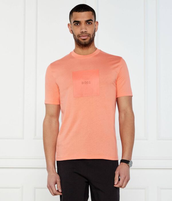 

Футболка с логотипом в рубчик Regular fit Boss Green, оранжевый