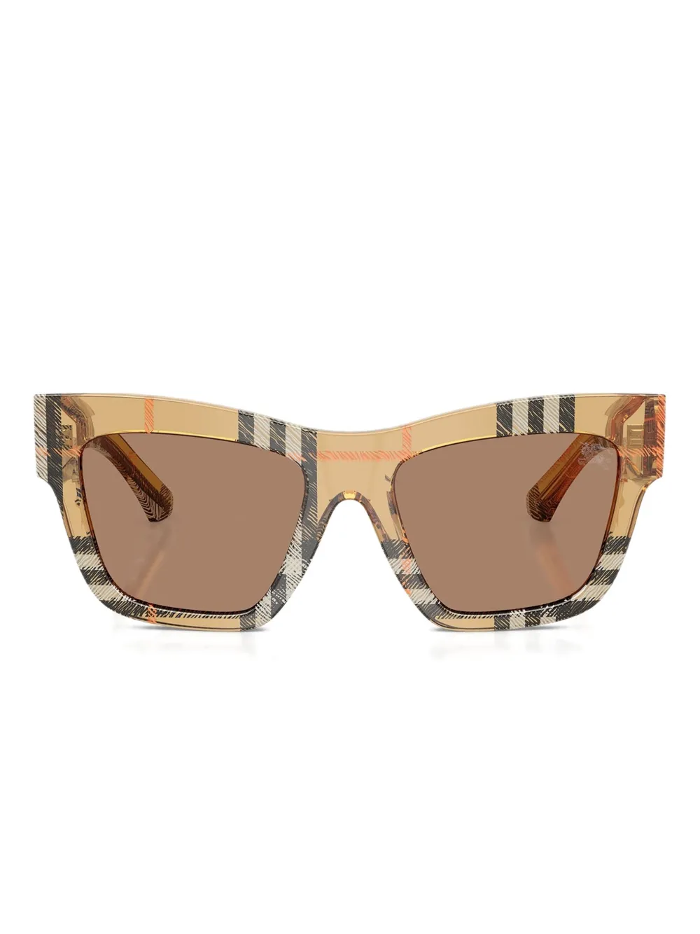 

Солнцезащитные очки в клетку Burberry Eyewear, коричневый