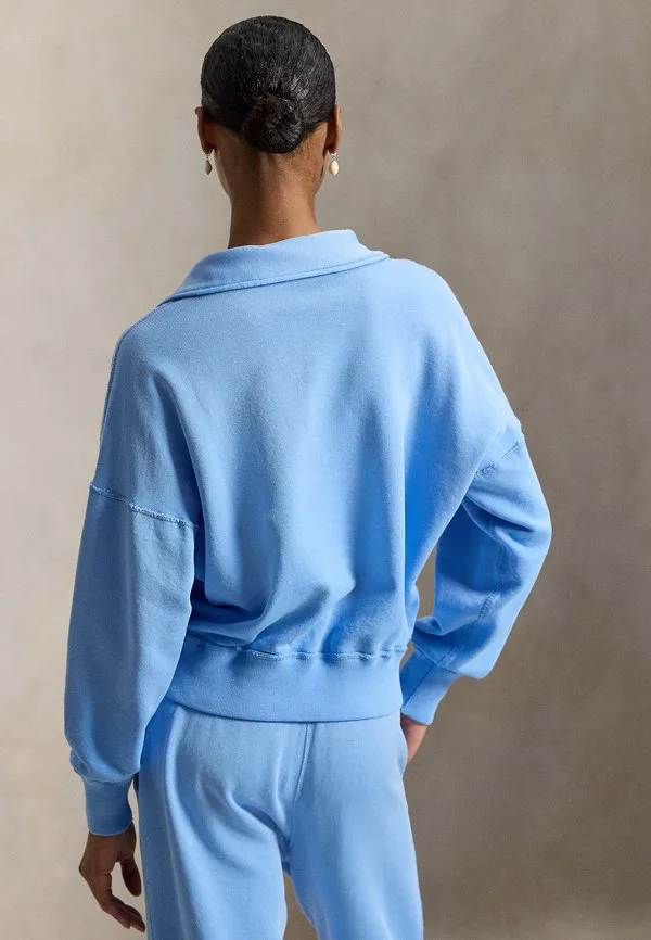 Вязаная полутолстовка на молнии, не использовать толстовку Polo Ralph Lauren, Chatham Blue — фото 3
