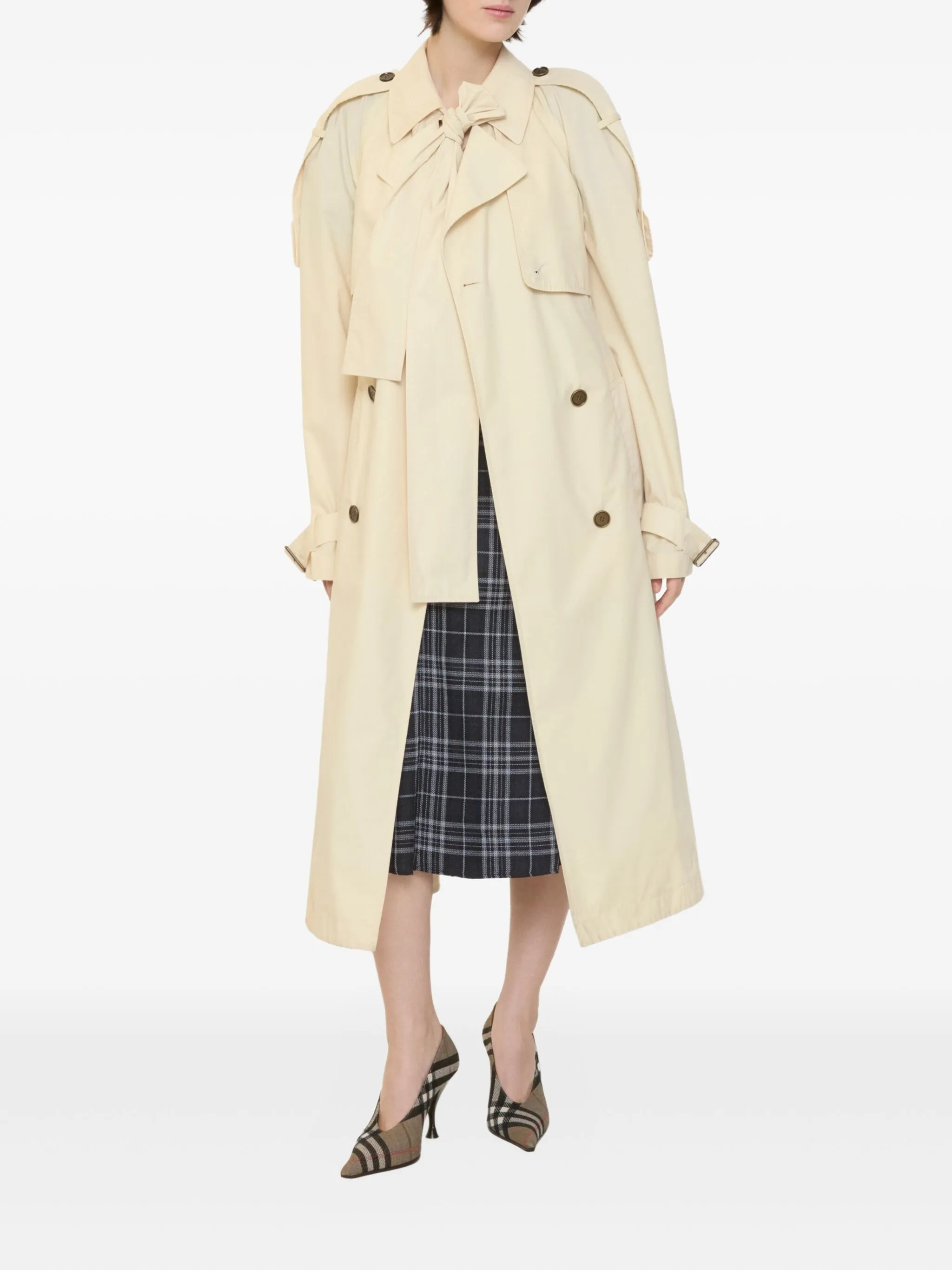 Тренч Trerose, пряжка Burberry, тренч, бежевый — фото 2