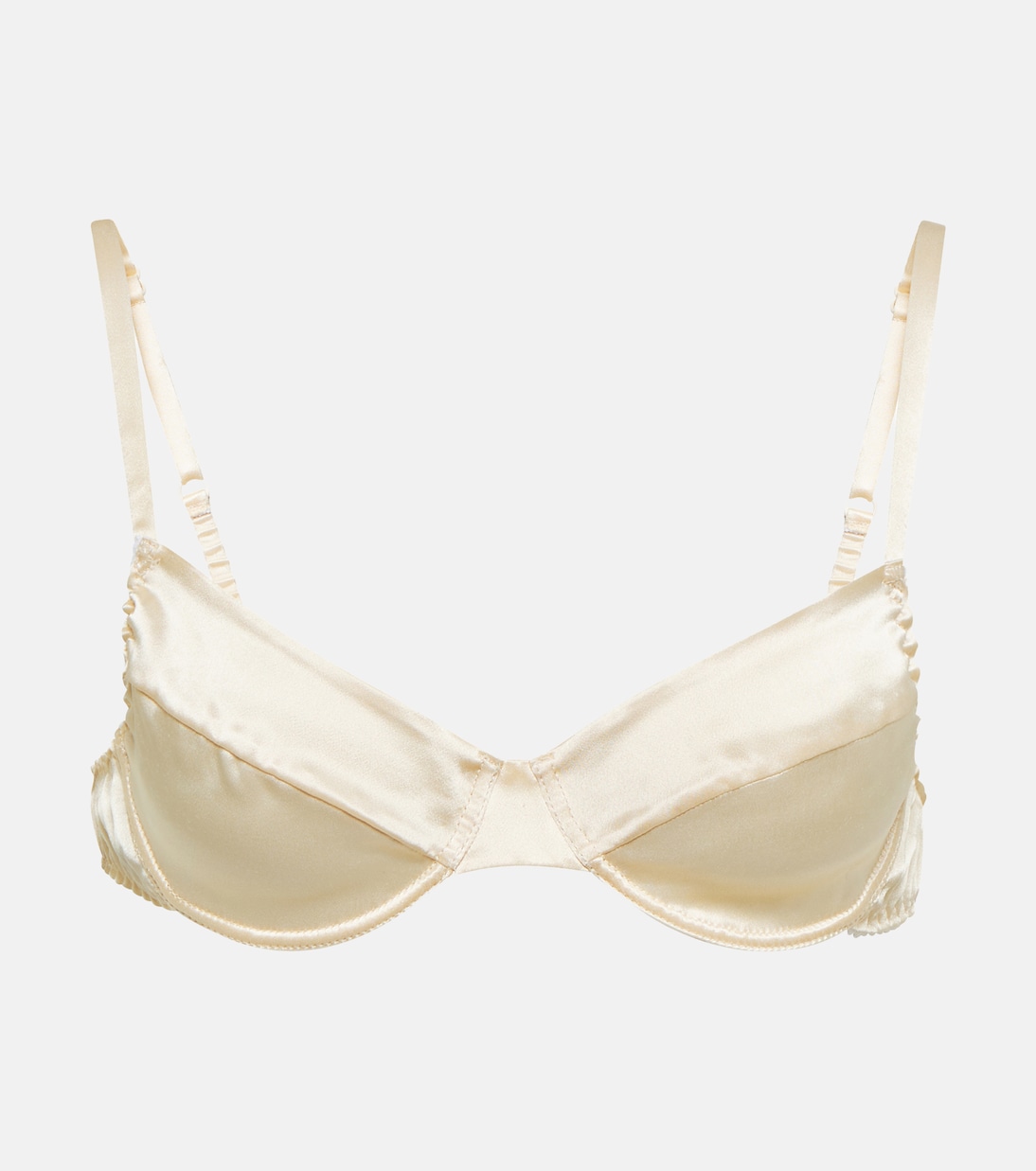 

Сатиновый бюстгальтер с косточками Miu Miu, Sabbia