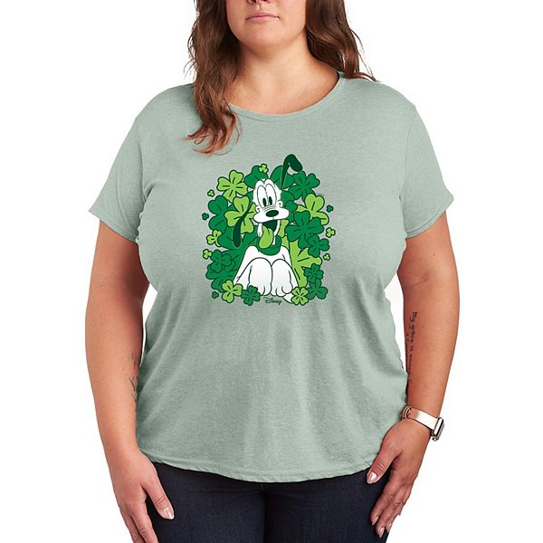 

Футболка Plus size 's pluto shamrocks graphic Disney, Heather Sea Foam