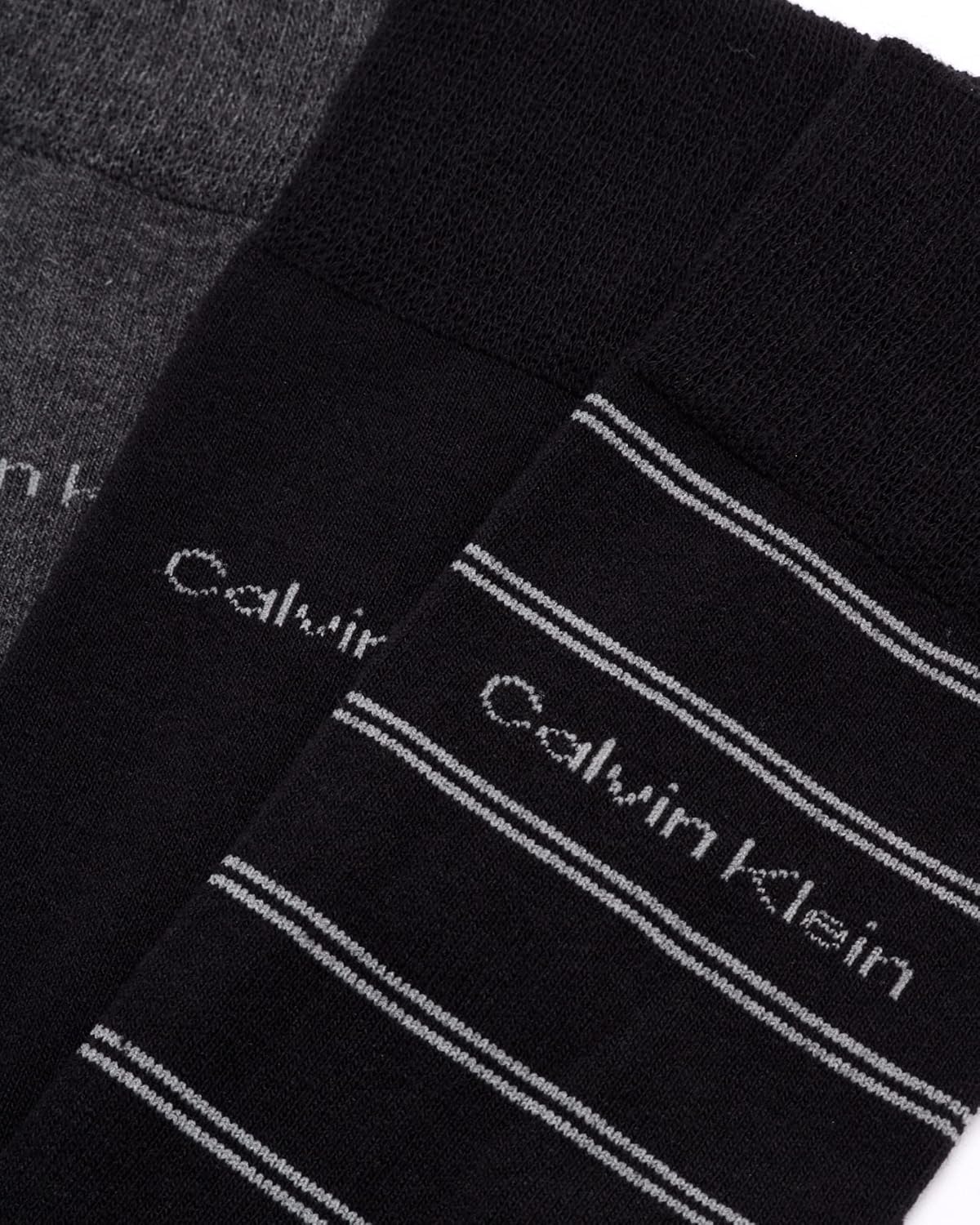 Мужские носки Calvin Klein под наряд - 8 пар дышащих рабочих носков из хлопковой смеси для мужчин, для повседневного делового и официального ношения, Black Stripe — фото 4