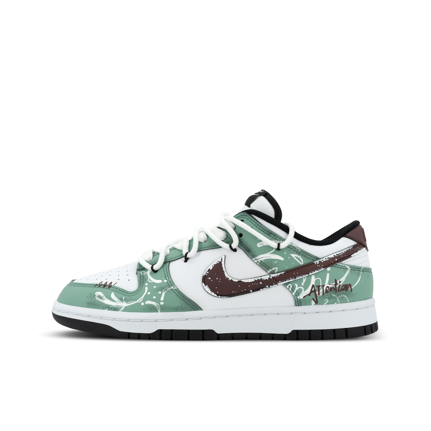 

Nike Кроссовки для скейтбординга Dunk Orangutan Mischief XJDD Green Vine Floral Low top Unisex бело-зеленые