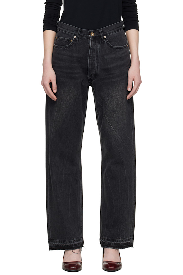 

Tonywack Черные джинсы прямого кроя с рваным краем