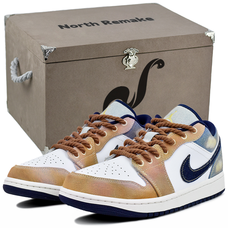 

Jordan Кроссовки Air 1 устойчивые к истиранию мужские низкие винтажные баскетбольные коричневые и синие Denim Dawn and Dusk-Case 2, цвет Denim Dawn and Dusk-Case 2