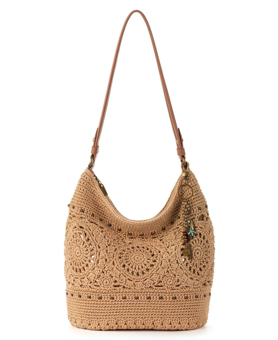 

Вязаная крючком сумка-хобо Sequoia среднего размера The Sak, Bamboo Medallion