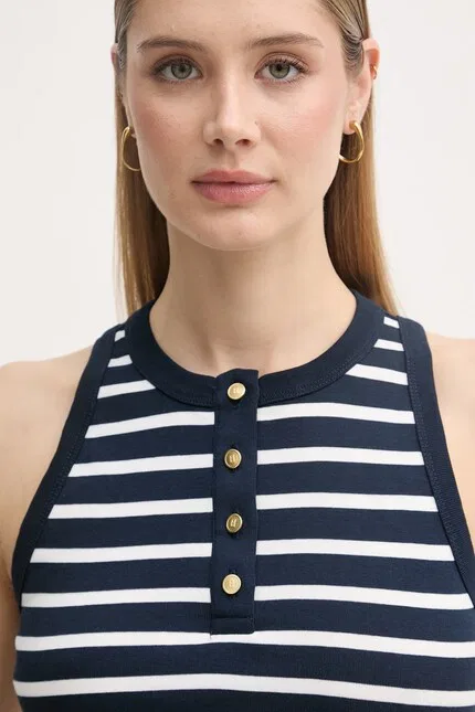 Топ без рукавов из хлопка Tommy Hilfiger, синий — фото 4