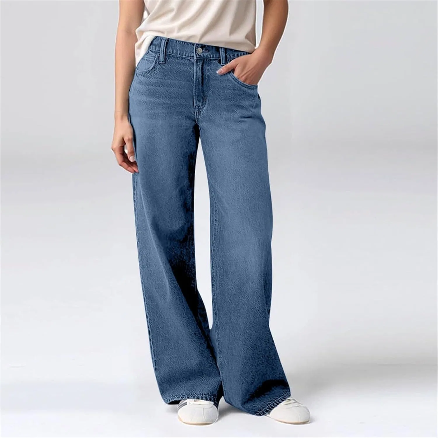Джинсы свободные широкие женские Plus Size, A1 — фото 2