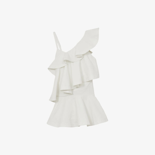 

Платье Reiss Hera с ярусами и рюшами, белый