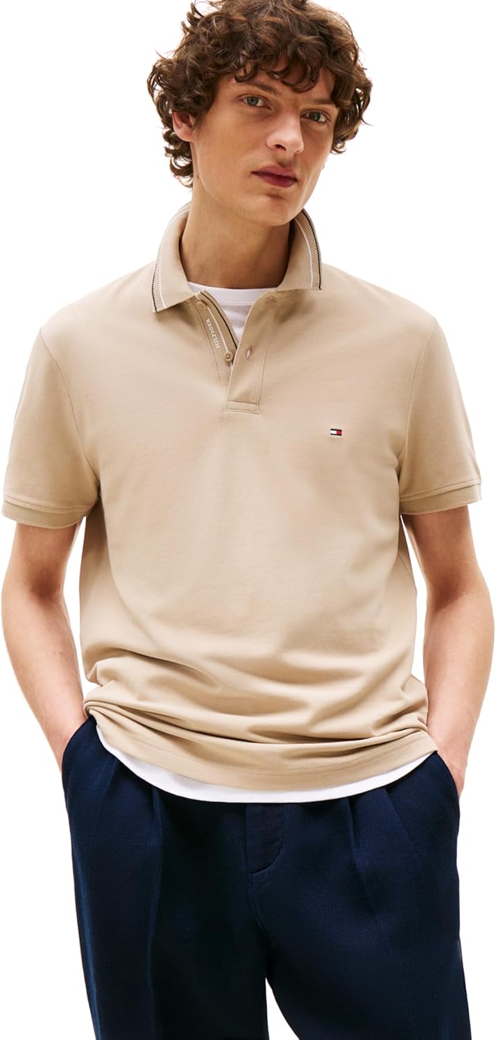 

Мужские рубашки-поло с коротким рукавом Tommy Hilfiger, классический крой, с рисунками, доступны в размерах для больших и высоких женщин., Sandalwood, Коричневый, Мужские рубашки-поло с коротким рукавом Tommy Hilfiger, классический крой, с рисунками, дост