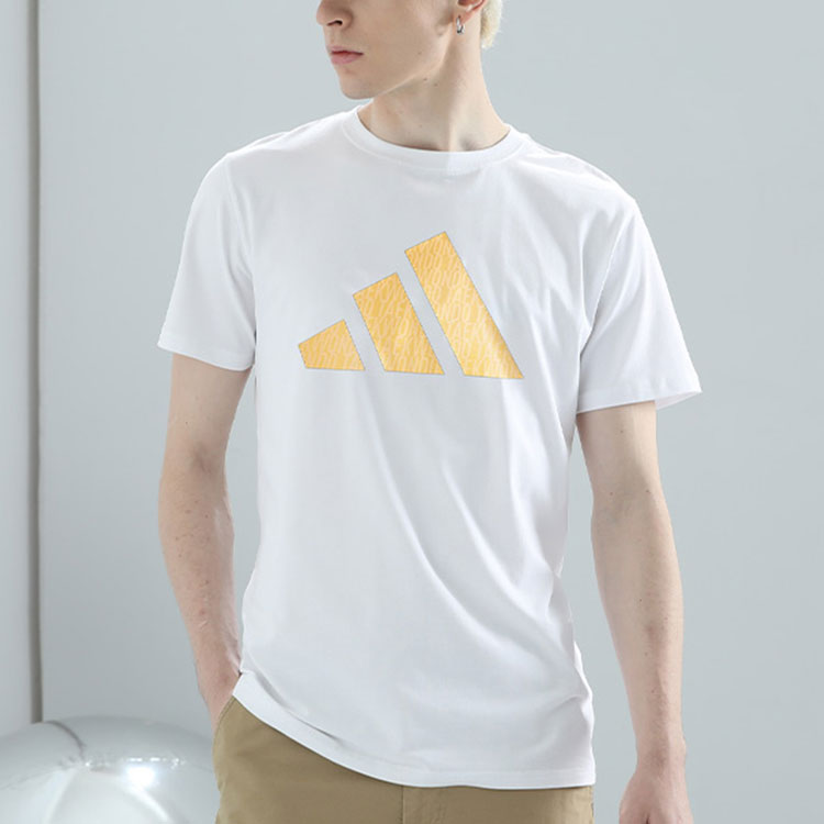 Футболка мужская белая золотая Adidas — фото 4
